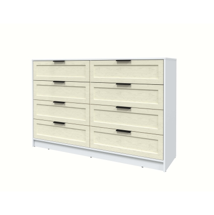 Kомод Тренд КТ-К157 (Белый платинум ЛДСП/ Дуб снежный ЛМДФ) Ш1565 В1020 Г451